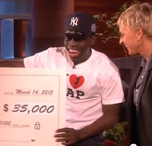 Ellen gives 35K to subway tap dancer
