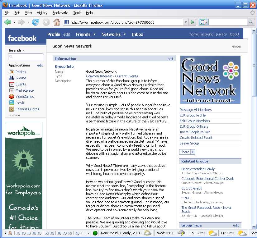 Facebook screenshot