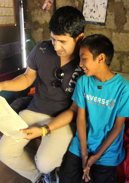 Nepal school student w/ sponsor-Ganga Ghar photo