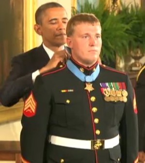 Pres. Obama awards medal to Marine Sgt. Meyer