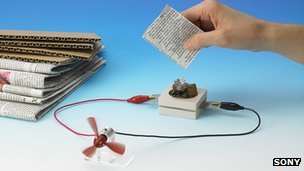 Battery runs on paper waste - Sony