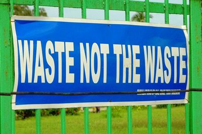 Recycling sign Waste Not by John Hill -CC