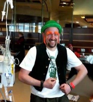 cancer patient joking in costume