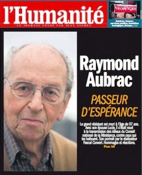 French headline hails Raymond Aubrac