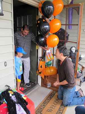 Halloween costume drive by boy with cancer