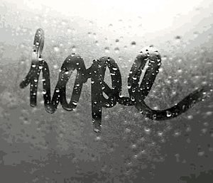 Hope written on foggy window-miserabledays-tumblr-photo