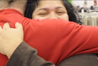 Secret Santa gets hug in Reading, PA