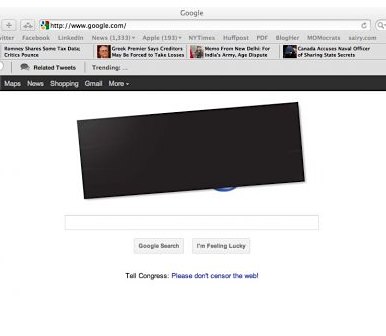 Google blackout page