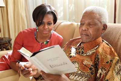 Mandela Foundation photo with Michelle Obama 