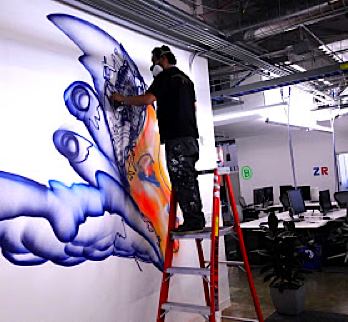 Facebook office paintings David Choe