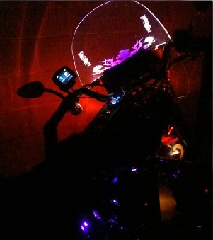 Lit Harley windshield adds safety - Illumatek photo