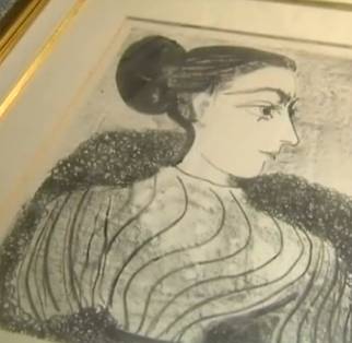Picasso lithograph of woman framed