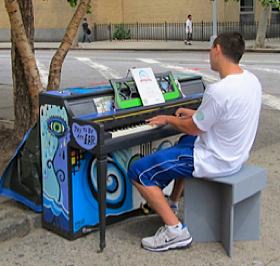 Street piano at Astor Place - by Tracy Edwards