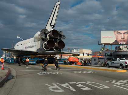 Space Shuttel on LA streets-NASA