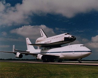 Space Shuttle on 747 NASA