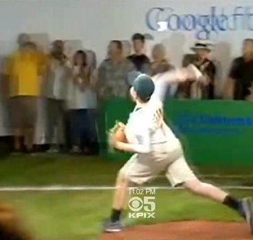 Pitch controlled by robot and Google