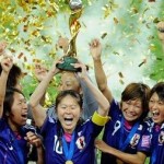 FIFA photo of Japanese women's team in celebration