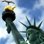 Statue of Liberty CU w gull-David Paul Ohmer-CC