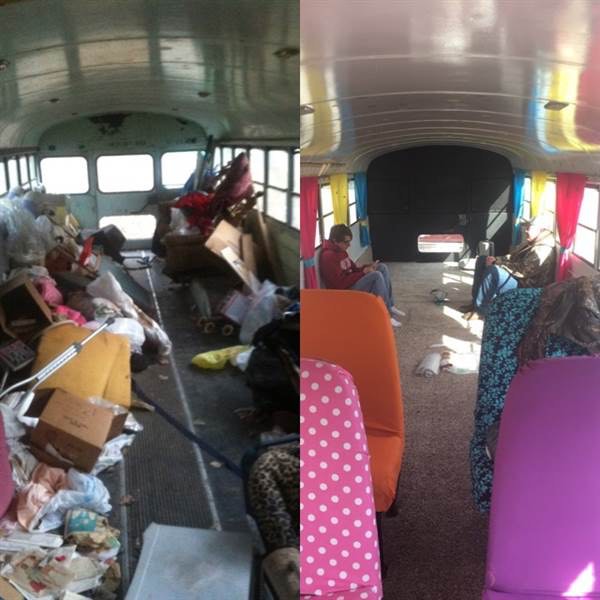 Image result for school bus transformed for teachers daughter: good news