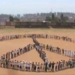 peace sign - human chain