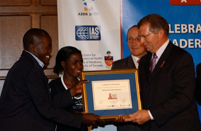 Receiving Red Ribbon award