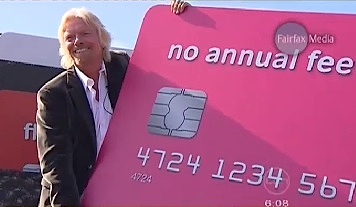 Branson in Australia launching Virgin Money credit card