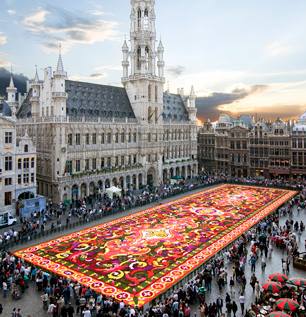 Flower carpet at Grand-Place, Brussels, Belgium