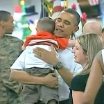 Obama hugs families of troops, WH/VOA