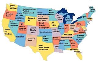 USA map of states