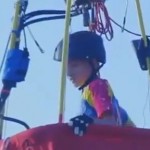 KOB-TV screenshot of historic boy balloon pilot