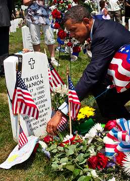 Obama at Arlington Cemetery -WH photo