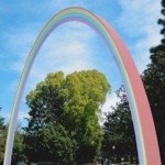 rainbow sculpture rendering for Culver City