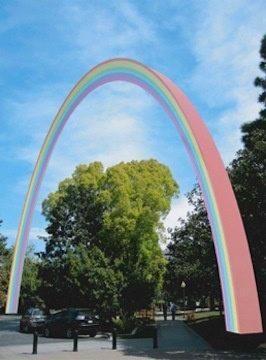 rainbow sculpture rendering for Culver City