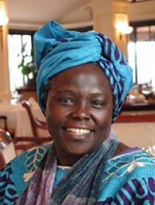Wangari Maathai portrait by Martin Rowe