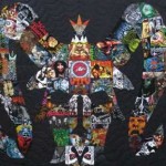 Quilt uses rock t-shirts to create art