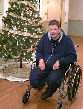 Homeless no more, Fred in wheelchair- by Chuck Beck