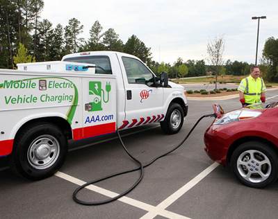 AAA mobile EV charging truck
