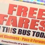 Free bus fares sign