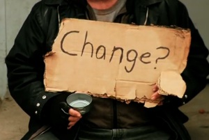 Change sign for homeless short film