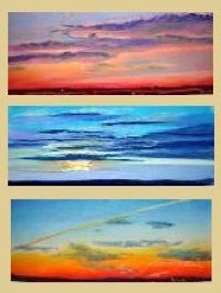 Sunset paintings by Debbie Wagner