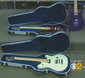 Guitars donated by Eddie Van Halen -CBS video