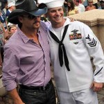 Tim McGraw with sailor on Military Appreciation Day