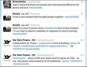 Tweets in Sudan for peace