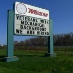 We Are Hiring Veterans sign -Fox News snapshot