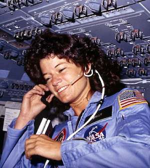 Sally Ride on the Challenger space mission
