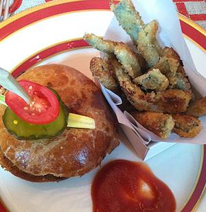 Zucinni fries on White House china