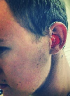 hearing aid - Austin Chapman self portrait