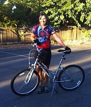 Cyclist fundraiser Alyssa Chrisman for BikeAndBuil.org