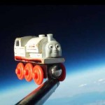 Train toy in space