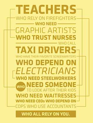 workers who need each other - AFL-CIO graphic